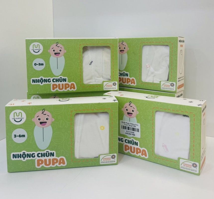 Uala Rogo- Nhộng Chũn Pupa- Trắng - MomMomCare.Com - Baby, Kid and Mom.