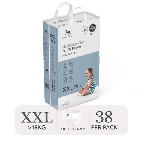 Bỉm tã quần ngày Applecrumby Slimdry Easyday Mega Pull Ups size XXL – 30+8 miếng (trên 18kg)