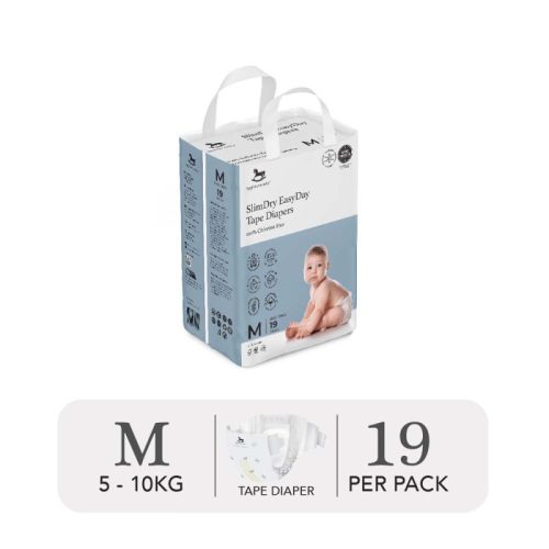 Bỉm tã dán ngày Applecrumby Slimdry Easyday Mini Tape size M – 19 miếng (5 – 10kg)