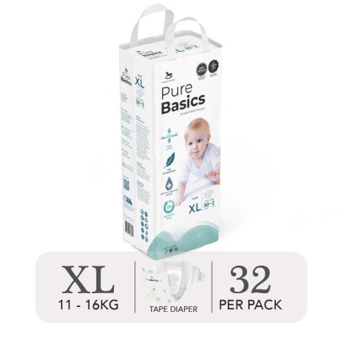 Bỉm tã quần ngày đêm Applecrumby Purebasics Diapers Pull Ups size XL – 30+2 miếng (12-18kg)