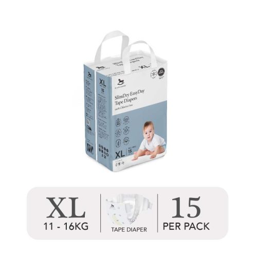 Bỉm tã dán ngày Applecrumby Slimdry Easyday Mini Tape size XL – 15 miếng (11 – 16kg)