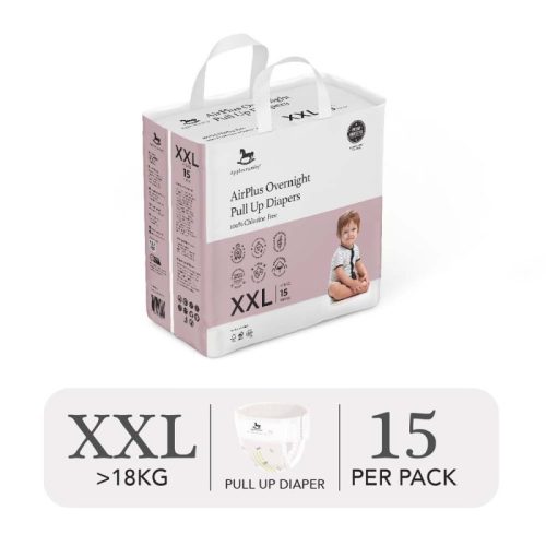 Bỉm tã quần đêm Applecrumby Airplus Overnight Mini Pull Ups size XXL – 15 miếng (trên 18kg)