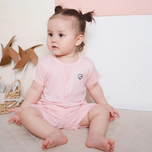 Bộ ngắn tay cài giữa Siro 203 Bubaby - Hồng nhạt A11 - 6-9m