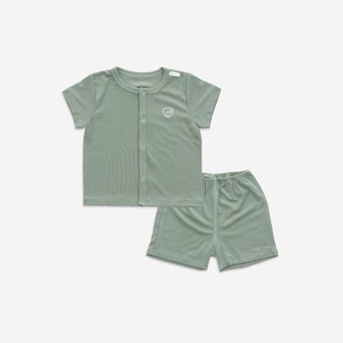Bộ ngắn tay cài giữa Siro 203 Bubaby - Xanh Olive E64 - 3-6m
