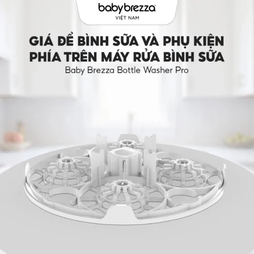 Giá để bình sữa và phụ kiện phía trên máy rửa bình sữa Baby Brezza Bottle Washer Pro