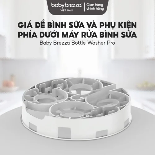 Giá để bình sữa và phụ kiện phía dưới máy rửa bình sữa Baby Brezza Bottle Washer Pro