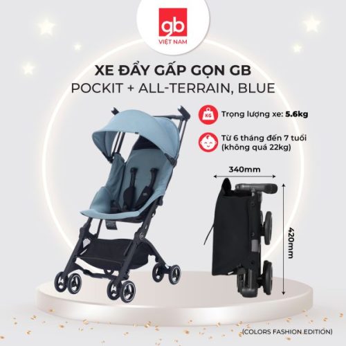 Xe đẩy gấp gọn GB Pockit + All-Terrain, Blue