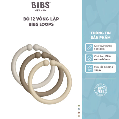 Bộ 12 vòng lặp BIBS Loops, Sand/Dark Oak/Vanilla